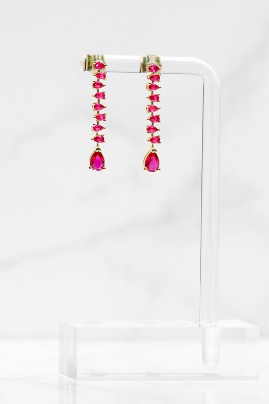 DUCHESS EARRINGS- GARNET