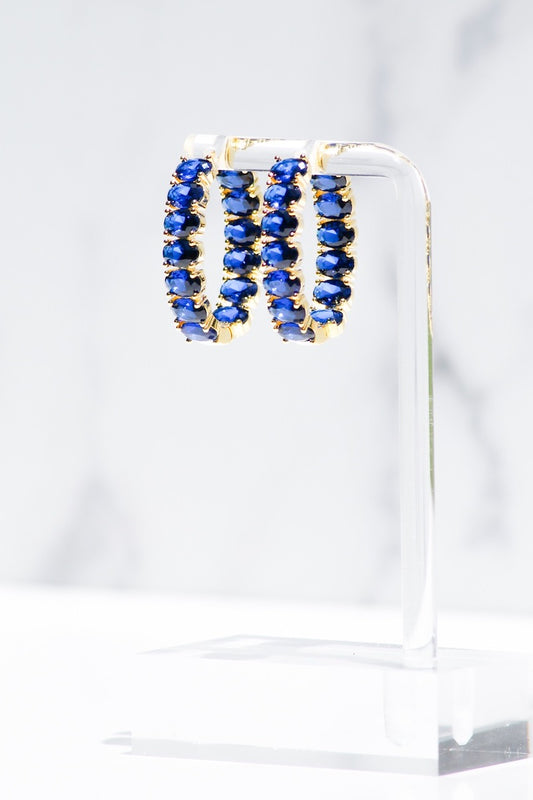 ELLIPSE HOOPS- BLUE SAPPHIRE