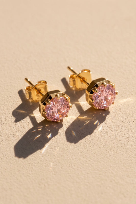 FOUNDRY ROSE QUARTZ STUD EARRINGS