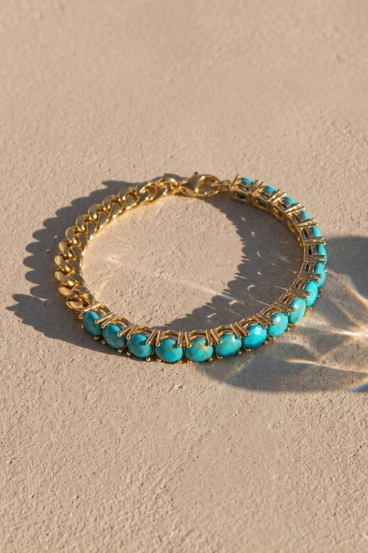 IT GIRL BRACELET- TURQUOISE + GOLD