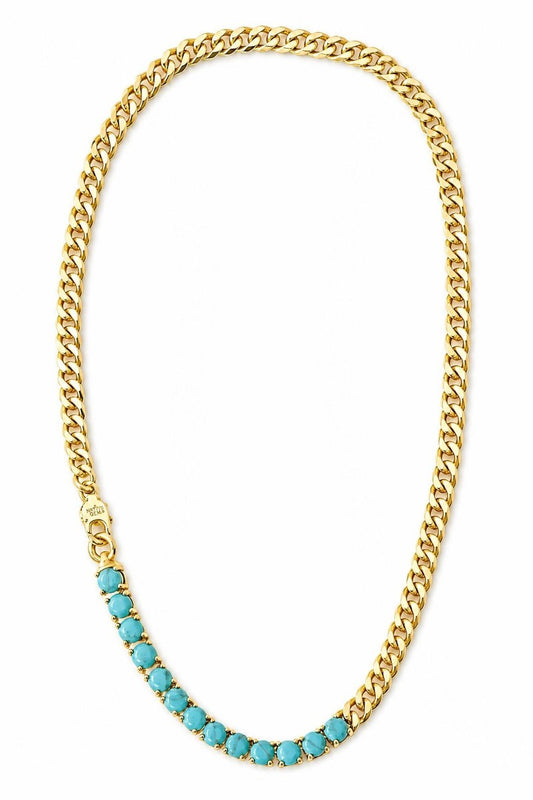 IT GIRL NECKLACE- TURQUOISE + GOLD