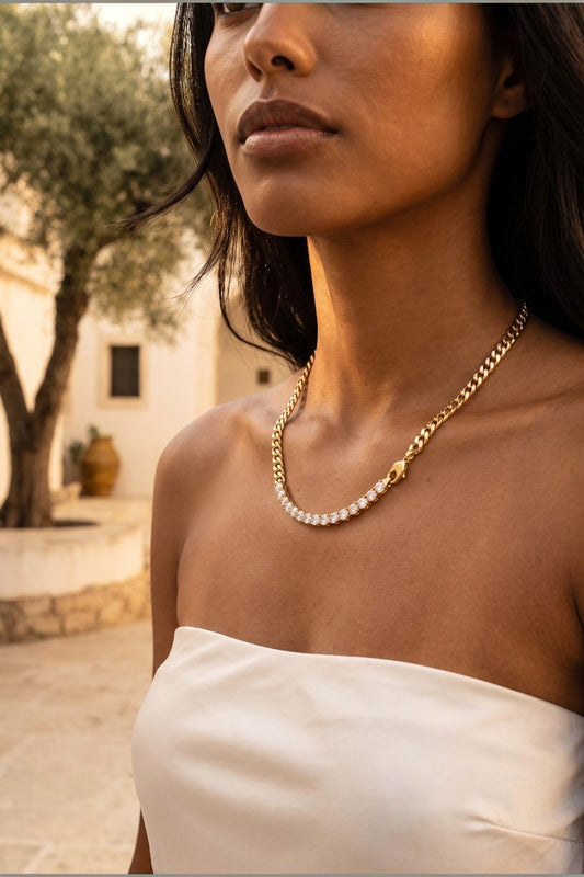 IT GIRL NECKLACE- DIAMOND + GOLD
