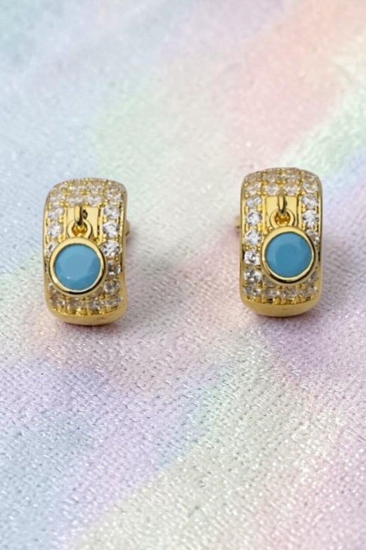 DOOR KNOCKER HUGGIES- GOLD + TURQUOISE