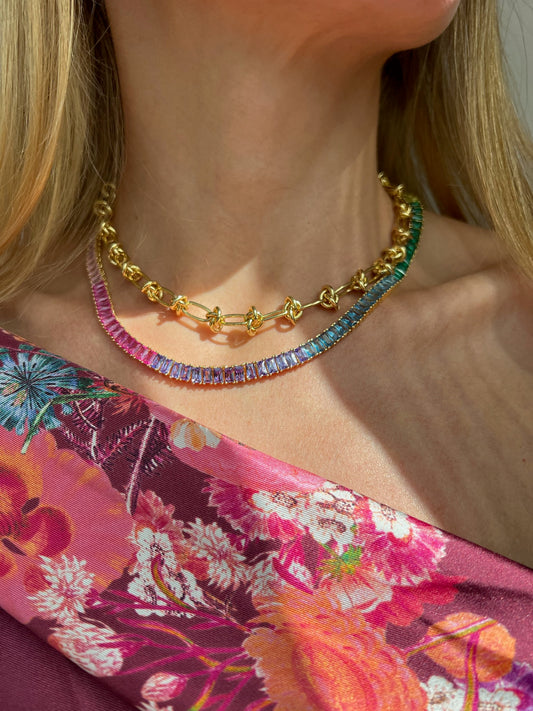 PRISMATIC TENNIS NECKLACE