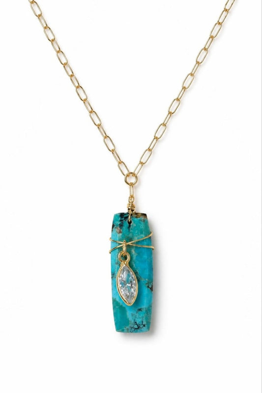 LYRIC NECKLACE- TURQUOISE + GOLD