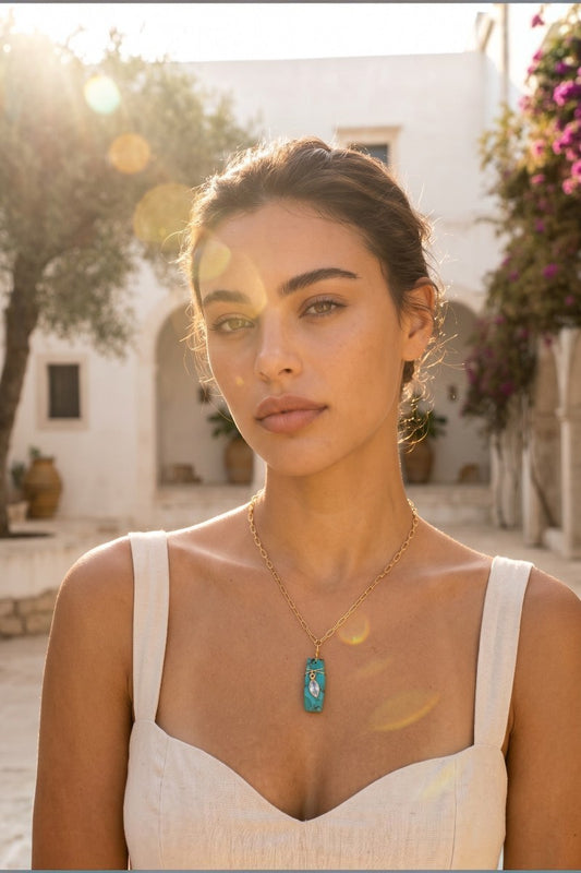 LYRIC NECKLACE- TURQUOISE + GOLD