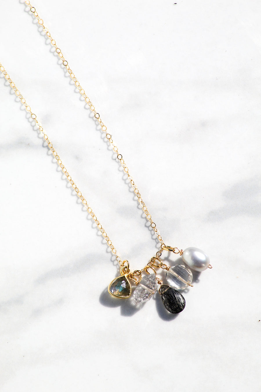 4mm Mystic Labradorite Gemstone Link Chain - Vermeil (Gold-Plated Silver) Necklace