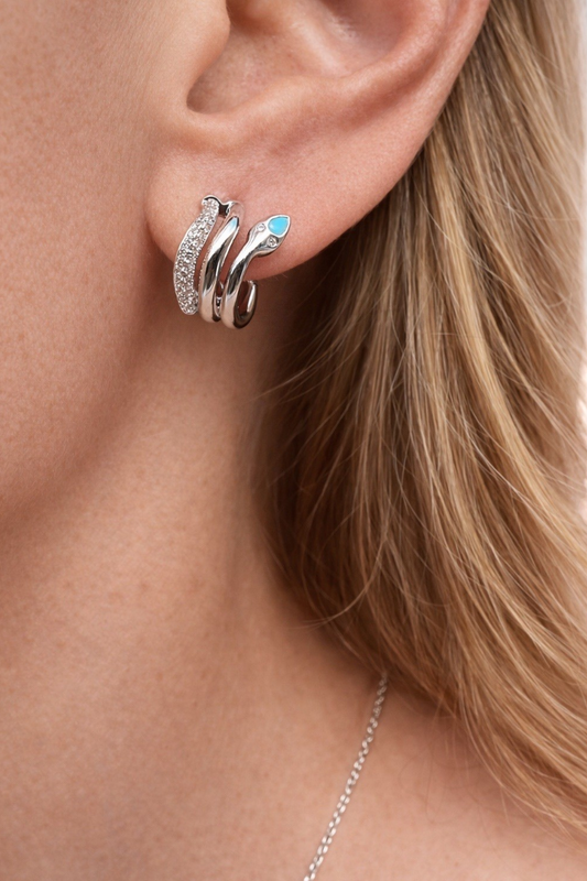 SLITHER SNAKE HUGGIES- STERLING SILVER