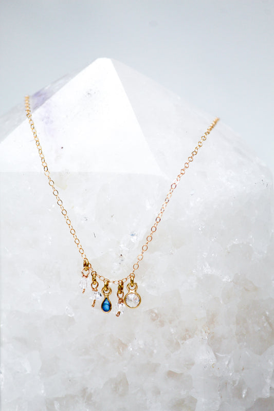 SUNSHOWER NECKLACE | TEAL OPAL