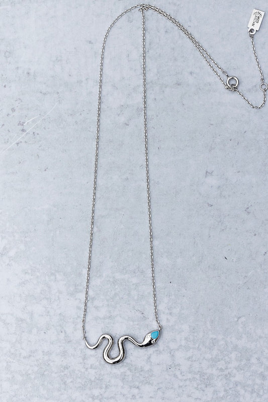 SLITHER SNAKE NECKLACE- STERLING SILVER