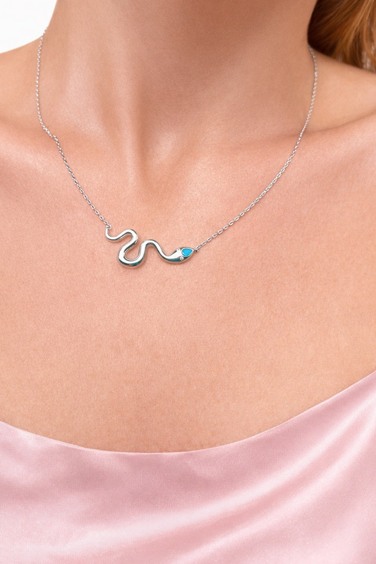 SLITHER SNAKE NECKLACE- STERLING SILVER