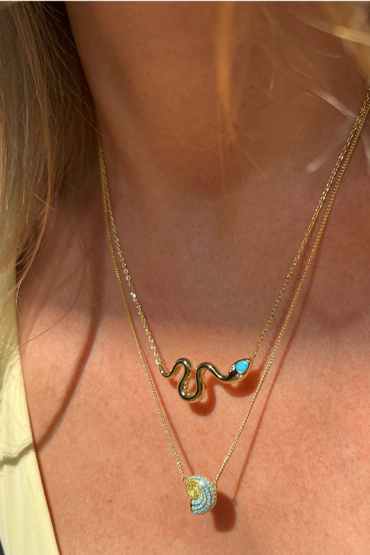 SLITHER SNAKE NECKLACE- GOLD