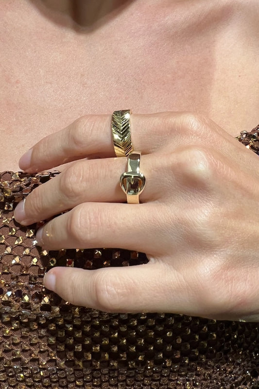 HIPSTER BELT BUCKLE RING- GOLD