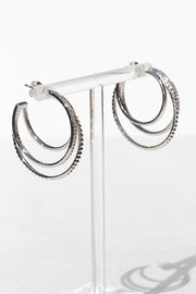 TRIPLE THREAT HOOPS- STERLING SILVER