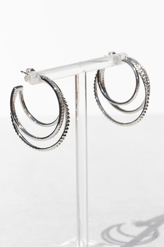 TRIPLE THREAT HOOPS- STERLING SILVER