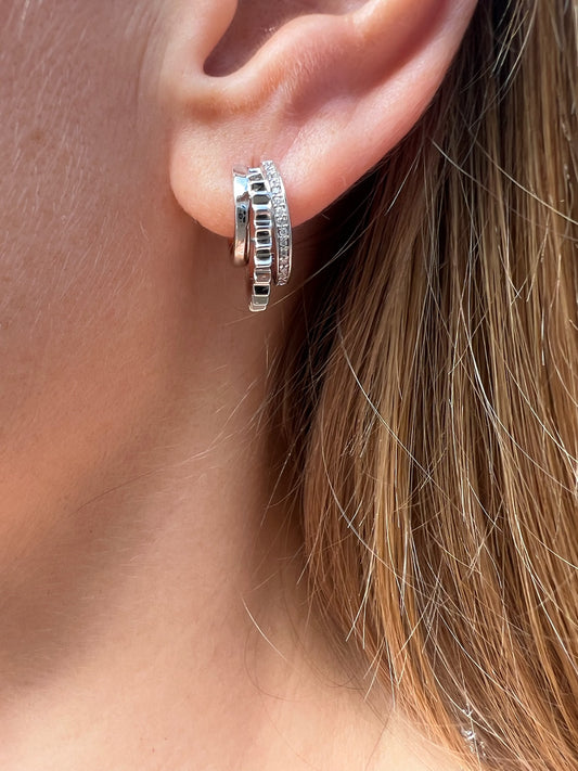 TRIPLE THREAT HUGGIES-STERLING SILVER