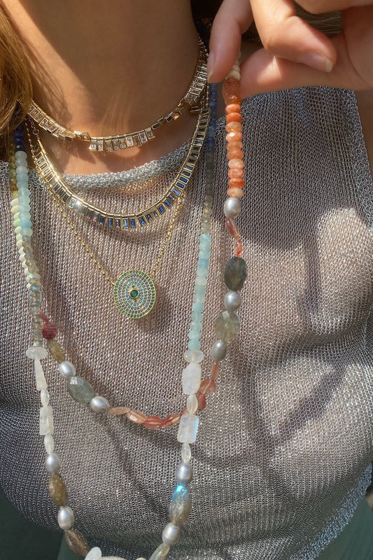 UTOPIA NECKLACE- AQUA MOSS
