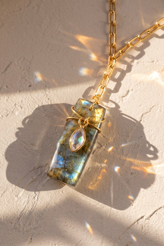 LYRIC NECKLACE | GOLD + LABRADORITE