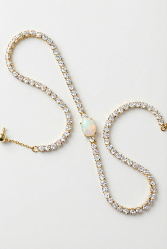 PRINCESS NECKLACE- RAINBOW MOONSTONE