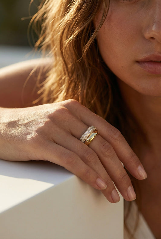 DOUBLE DONUT RING- GOLD