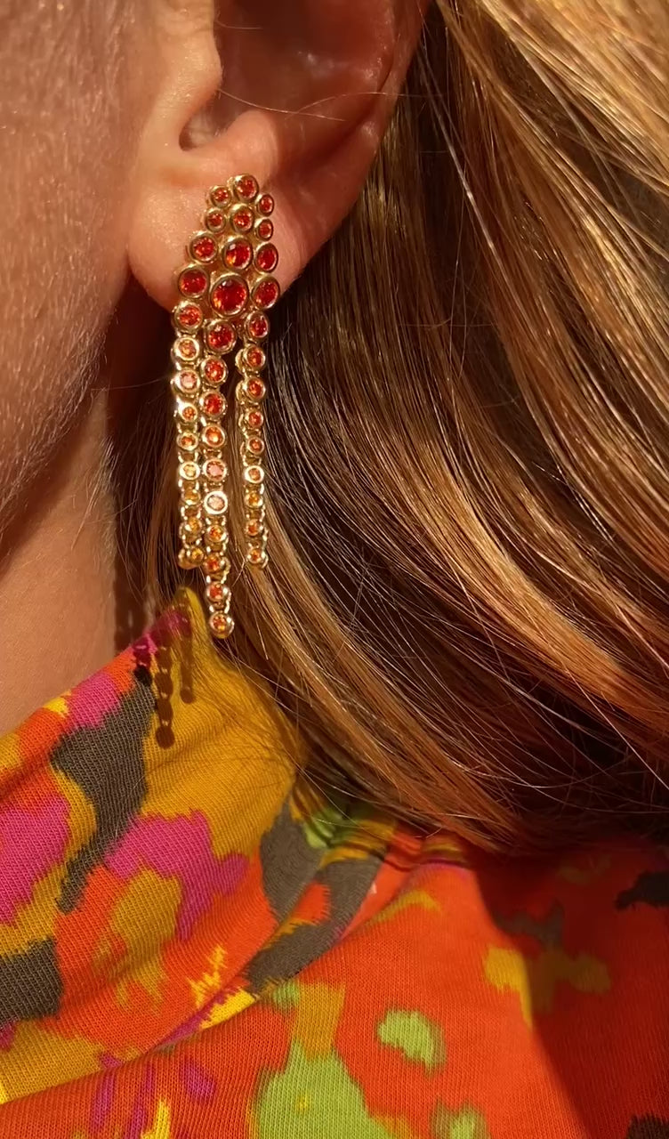 SIZZLE EARRINGS- PADPARASCHA