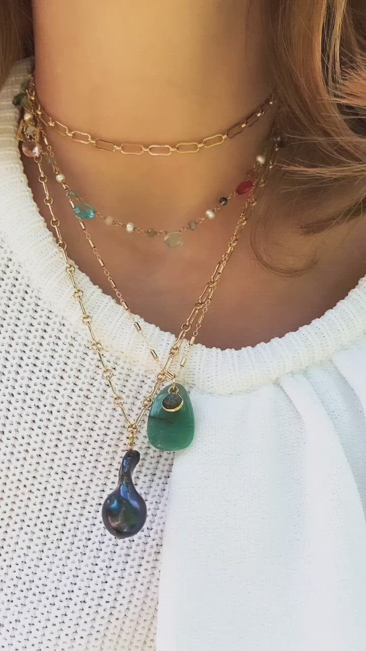 GUMDROP NECKLACE- RAINBOW + SHORT
