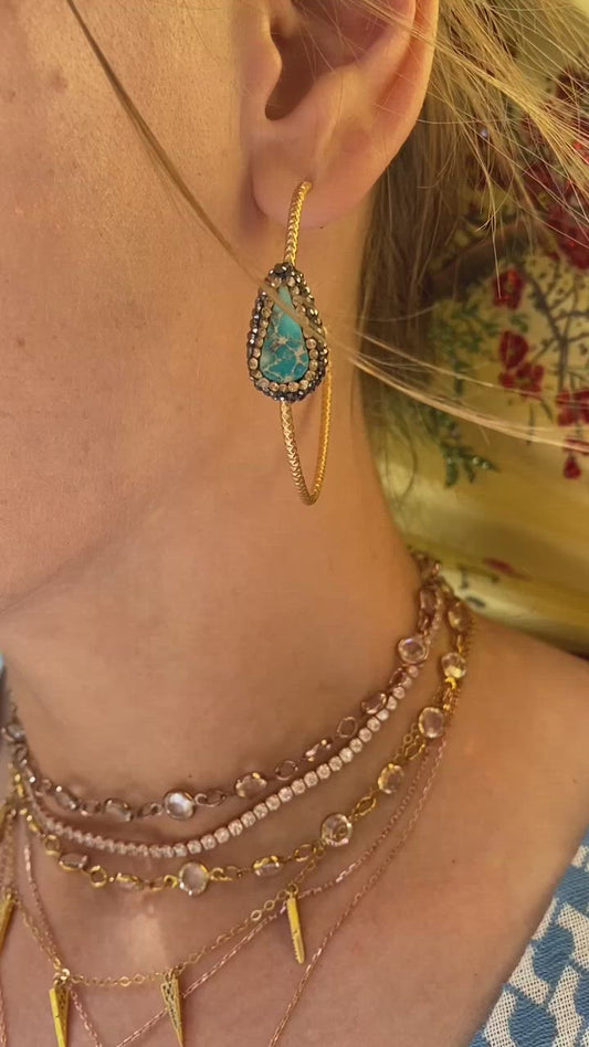 DAZZLE SPIKED NECKLACE- 14K ROSE GOLD VERMEIL