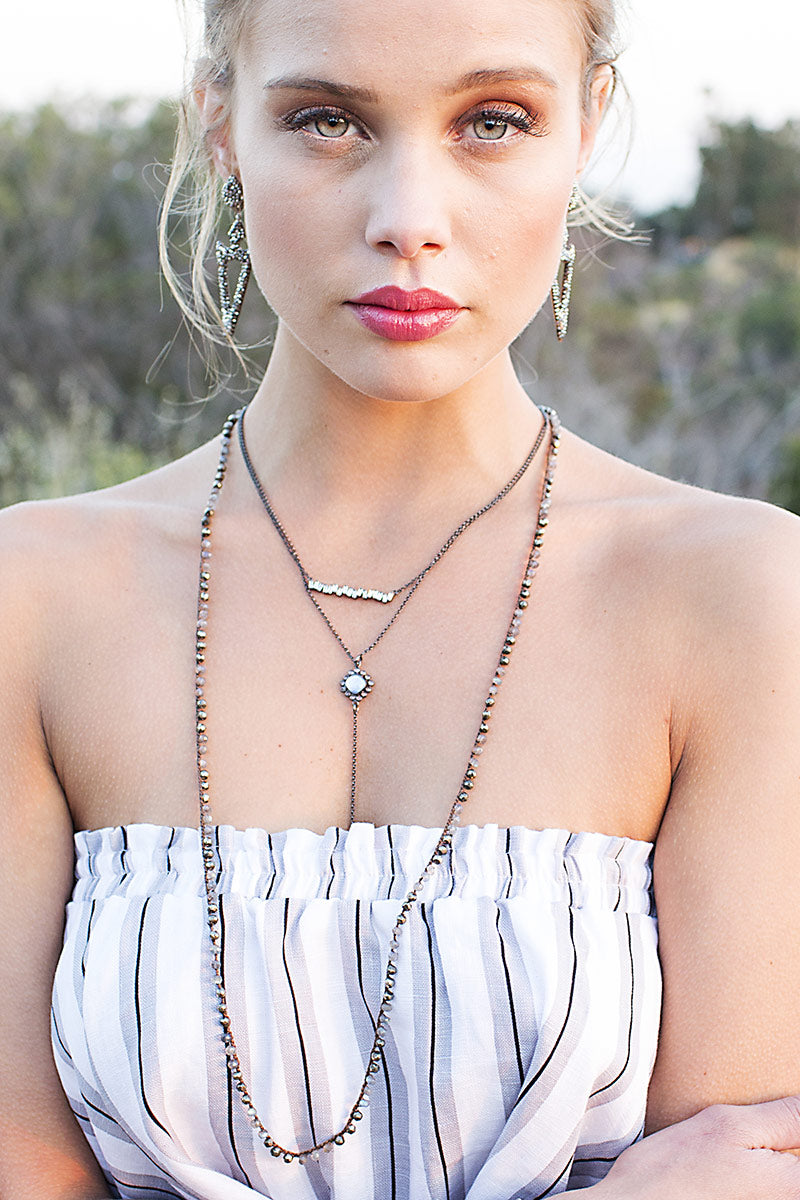 layered black necklaces 