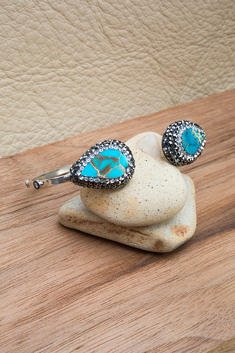 sterling silver turquoise bangle 