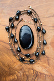 Black teardrop necklace