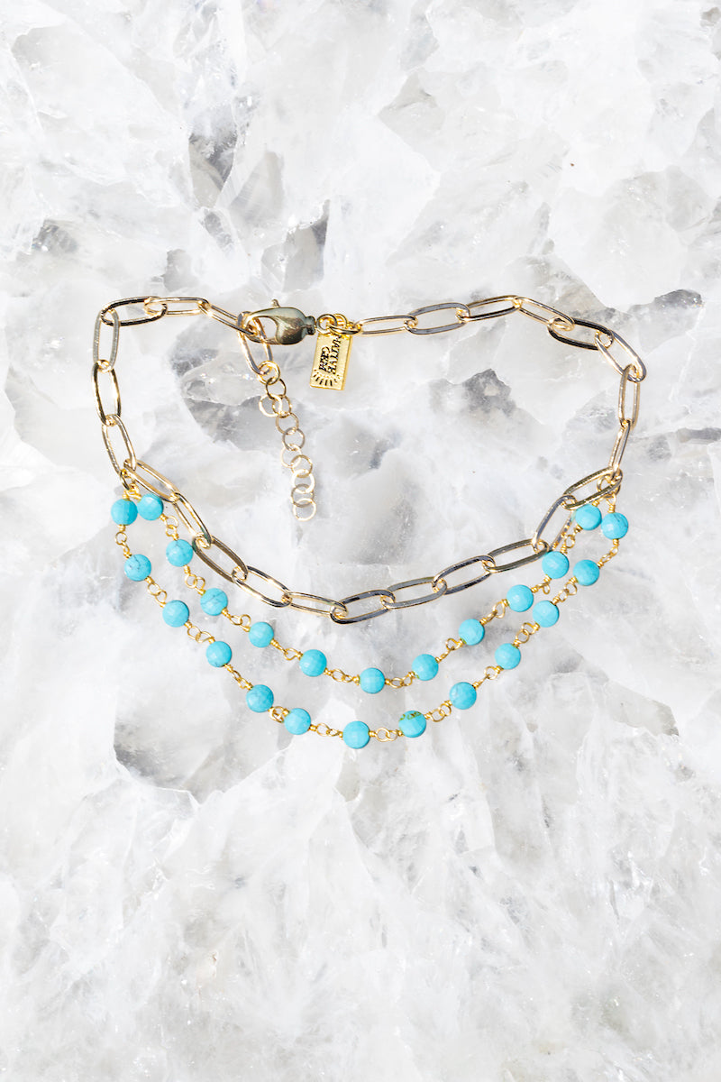 CASCADE ANKLET- TURQUOISE