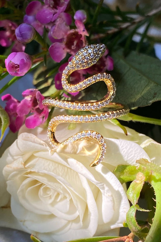 ENCHANTED SNAKE RING- 14K GOLD VERMEIL