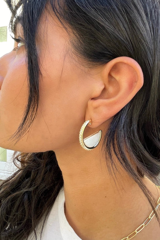 GALILEO HOOPS- WHITE OPAL