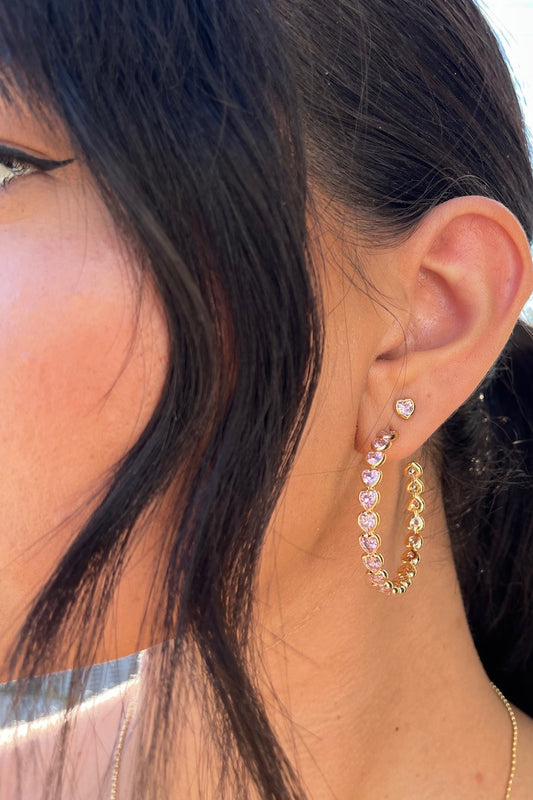 ETERNAL LOVE HOOPS- LIGHT PINK