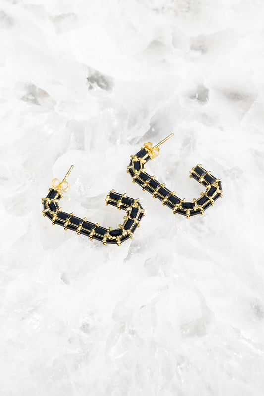 GLAM HOOPS- BLACK ONYX