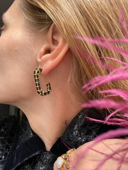 GLAM HOOPS- BLACK ONYX