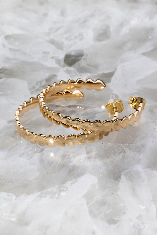 HEART THROB HOOPS- 14K GOLD VERMEIL