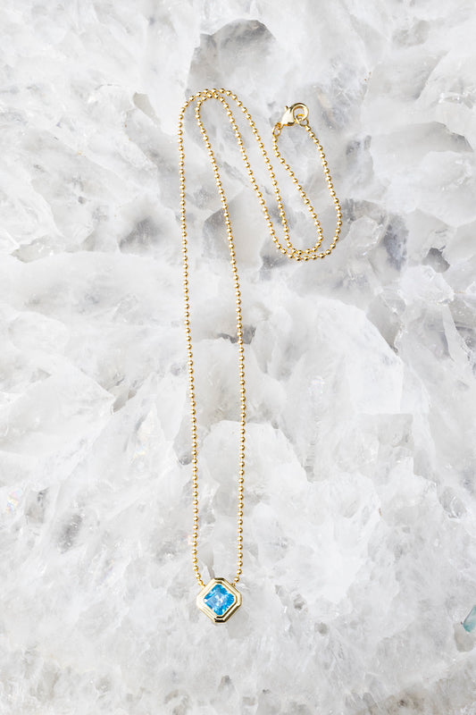 ICON NECKLACE- AQUAMARINE