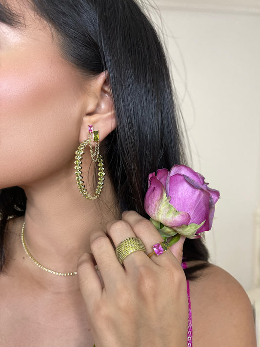 PERFECT PAIR RING- PINK + PERIDOT