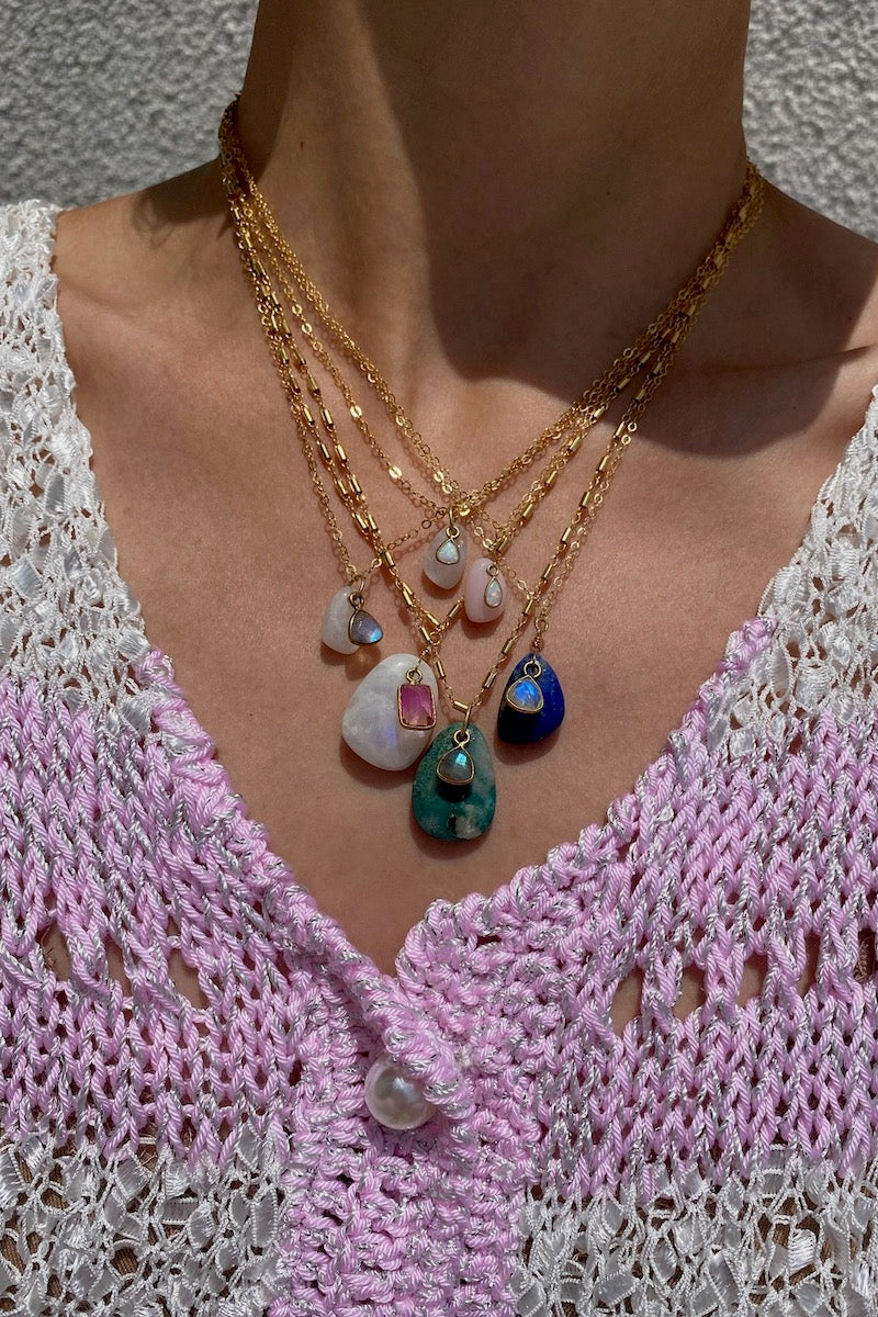 PIXIE NECKLACE- PINK OPAL