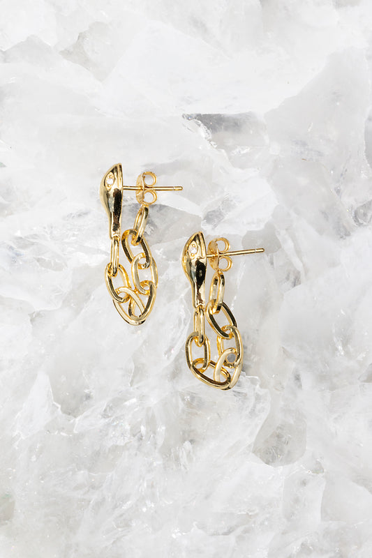 RHYTHMIC SNAKE CHAIN EARRINGS