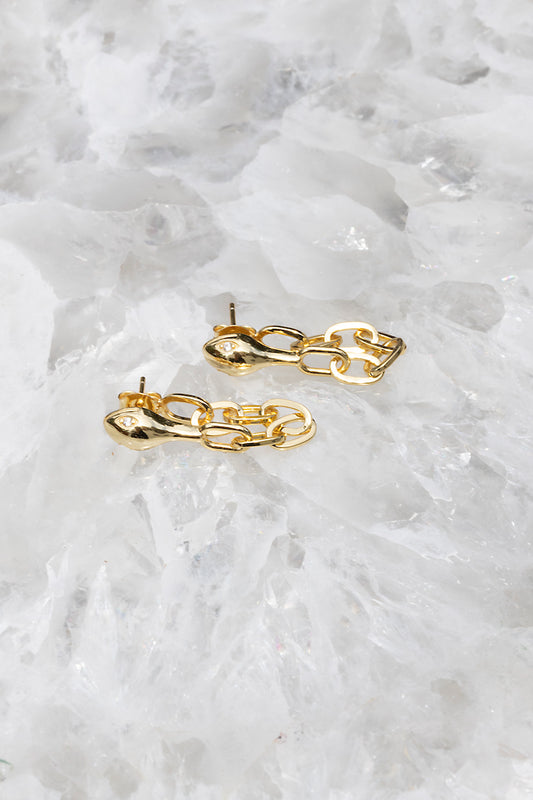 RHYTHMIC SNAKE CHAIN EARRINGS
