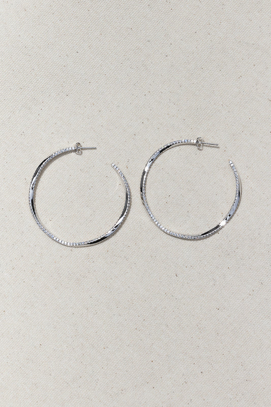TWISTED HOOP- STERLING SILVER