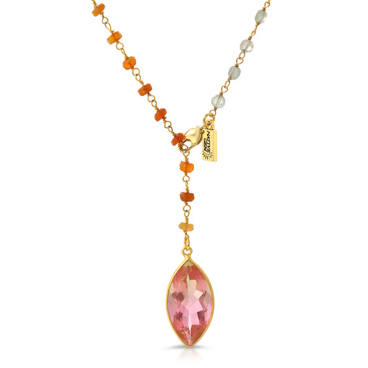 WATERCOLOR Y NECKLACE- SORBET