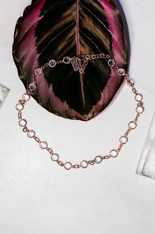 Rose gold sparkling crystal choker