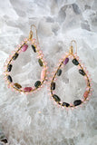Wire wrapped rainbow tourmaline earrings