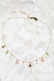 delicate rainbow gemstone necklace 