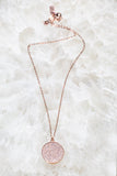 rose gold circle disc necklace 