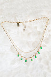 tiny emerald layered necklace 