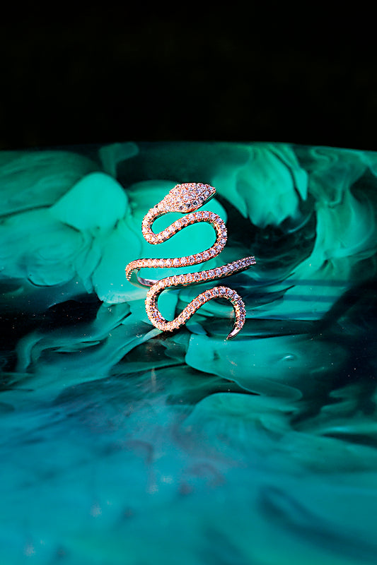 Rose gold snake ring